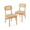 2-Piece Wicker and Rattan Dining Chair Set with Breathable Hollow Design, Natural